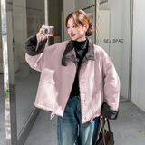 羊羔毛外套宽松加厚保暖棉衣女冬季新款韩系短款小个子立领棉服，女装棉衣/棉服，2C166