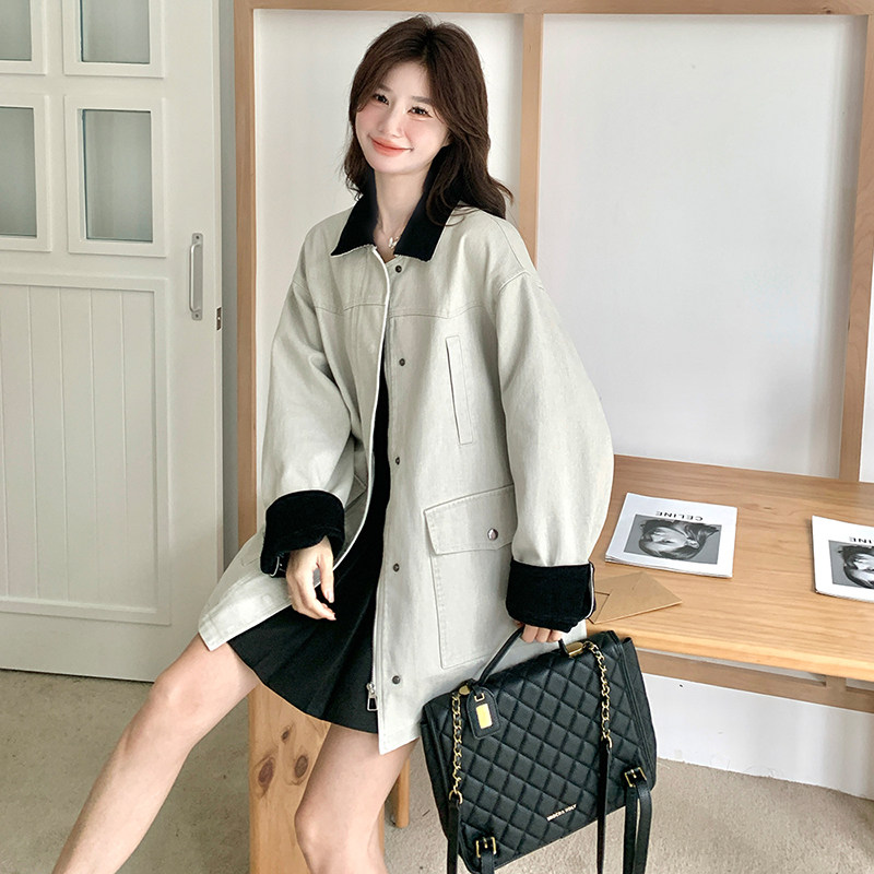 新品现货设计感撞色外套甜酷风上衣8080款P155控228,女装短外套,2C139
