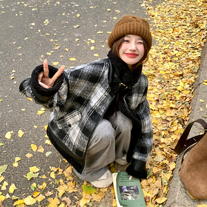 韩版短款毛绒拼接皮毛一体外套女2025年冬季新款加厚显瘦棉衣棉服图片
