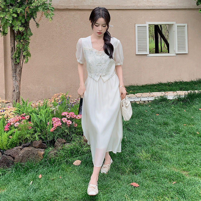 [现货】新品夏季假两件新中式连衣裙A805P120K178,女装连衣裙,2C269