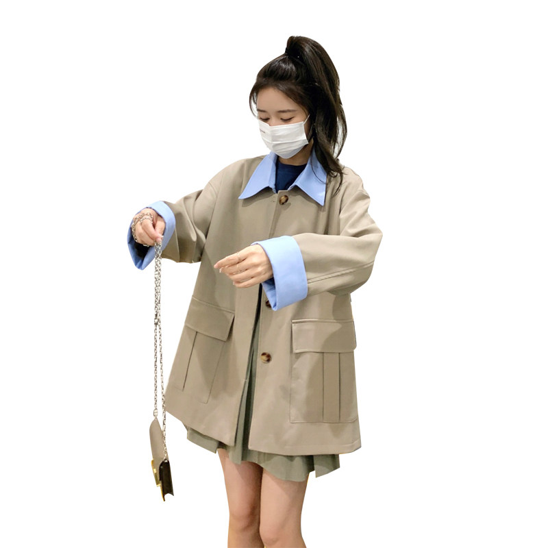 现货主推秋季拼接撞色风衣2C032857P135K188,女装风衣,2C032