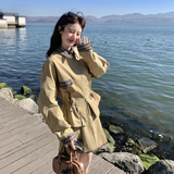 设计款新款拼格抽绳显瘦两件套2B115-2601-P215-K348，女装套装/套裙，2B115