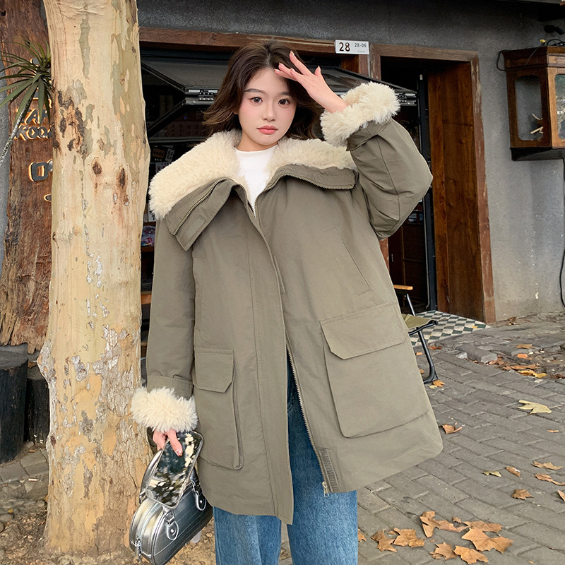 2025年冬季休闲风加厚保暖派克服,女装派克服,2C230