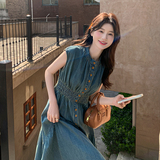 现货复古色牛仔连衣裙2C159-2580-P135-208，女装连衣裙，2C159