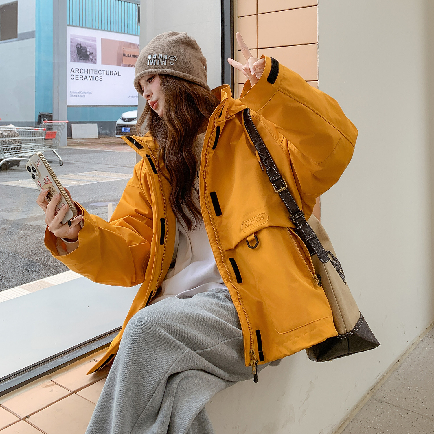 现货-冬可拆卸帽设计三防面料冲锋衣羽绒服2B154-WT730-P295-K470,女装羽绒服,2B154