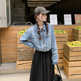 【现货】牛仔外套+黑色背心裙3029-外套P115K168裙子P105K158，女装短外套，2C166