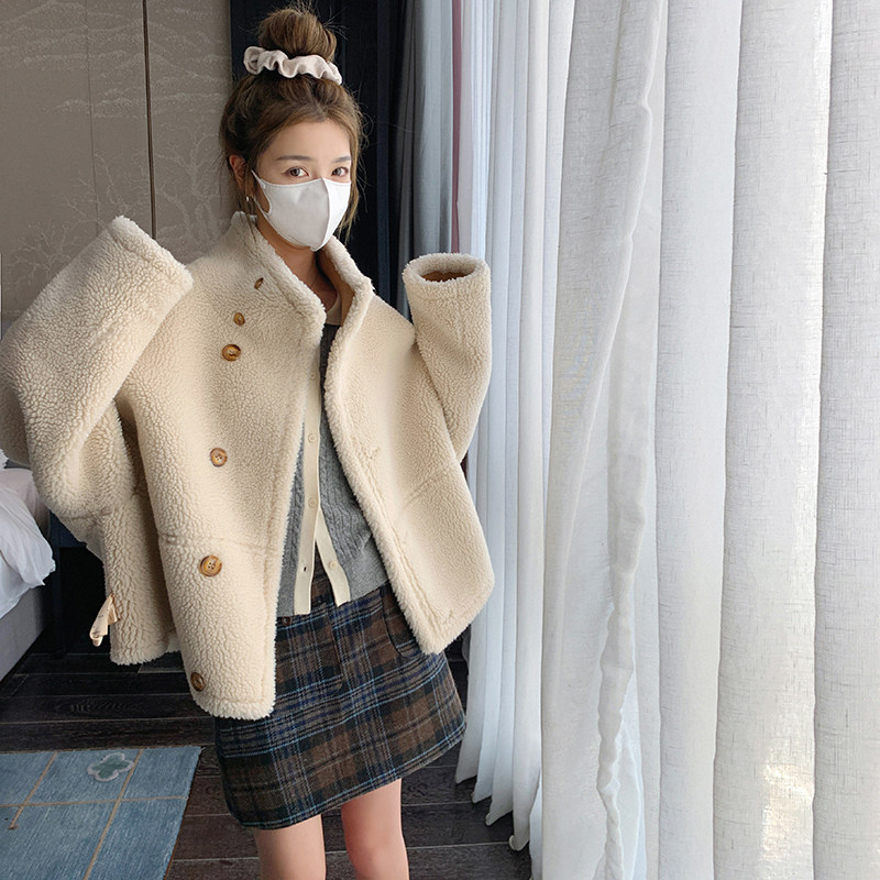 新款现货牛皮绒皮毛一体两面穿机车服P185K278,女装短外套,2C333