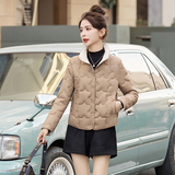 时尚洋气轻薄拼色棉服女2025冬季新款韩版宽松小个子外套，女装棉衣/棉服，自然秀，女装棉衣/棉服，自然秀