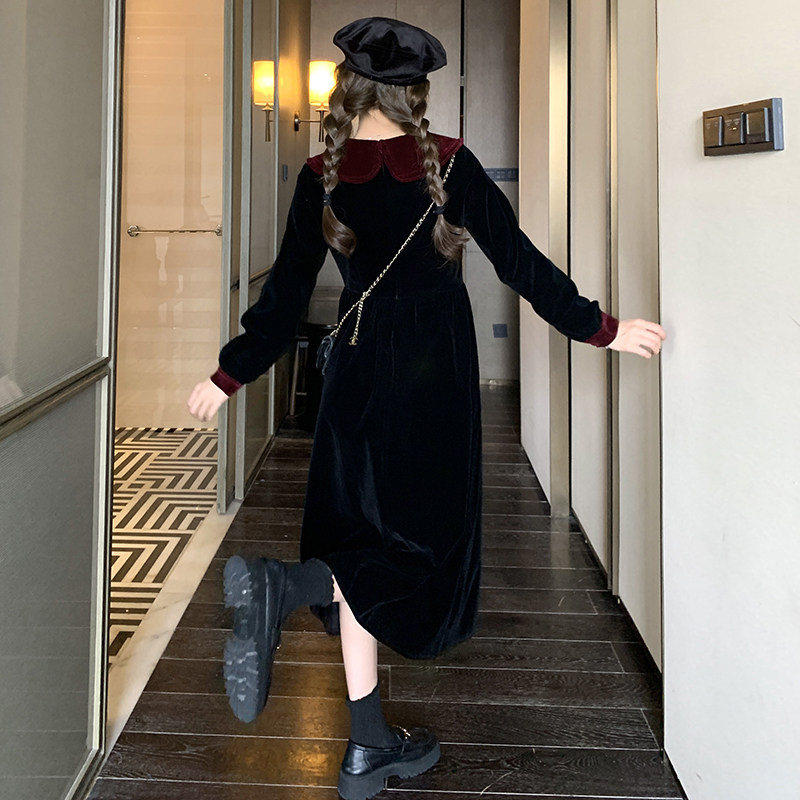【森系】俏皮减龄娃娃领拼接连衣裙2D148-A113-P120k195K170,女装连衣裙,2D148