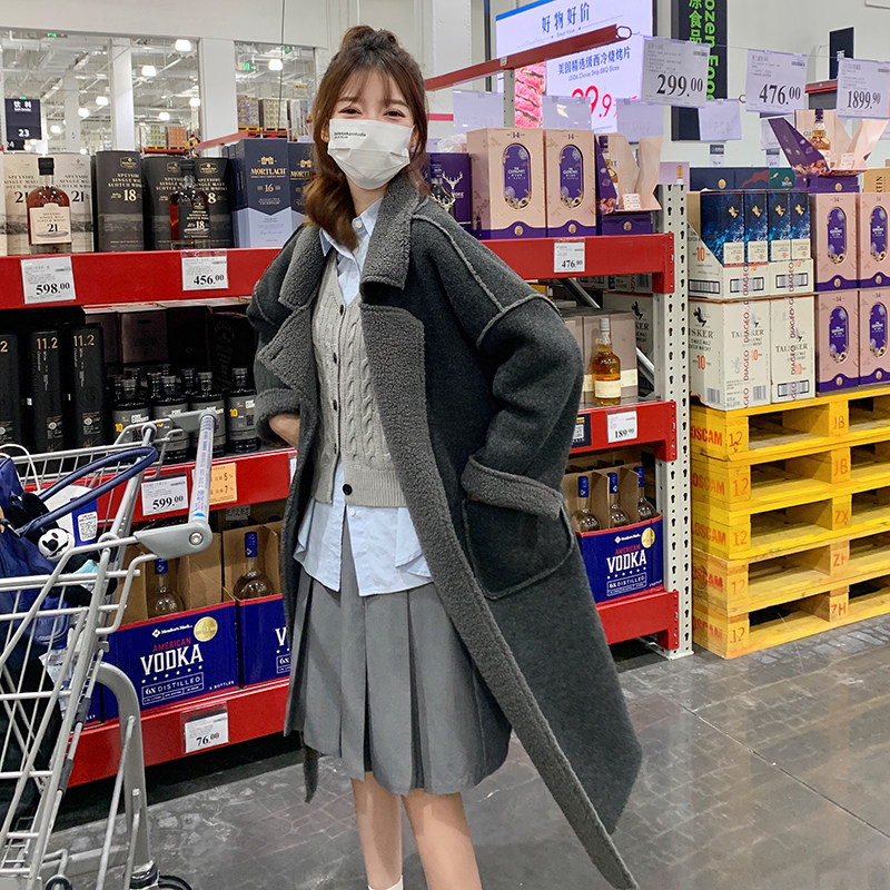 现货！高级感休闲加厚慵懒风宽松羊羔毛大衣2365P215K298,女装毛呢外套,2C029