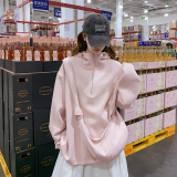 减龄粉色连帽卫衣外套女2025春秋季新款闲韩系慵懒风休闲开衫上衣，女装卫衣/绒衫，2C009