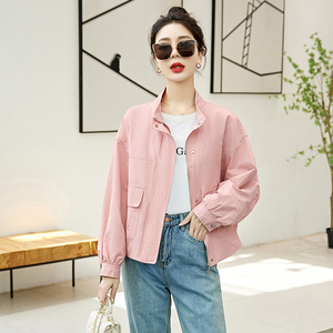 短外套女2025年秋季新款韩版宽松简约百搭小个子夹克短款上衣图片