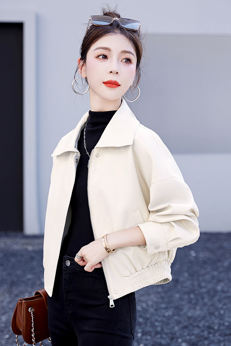 现货2025年春季短款女士精品皮衣,女装皮衣,英标秀（1C119）