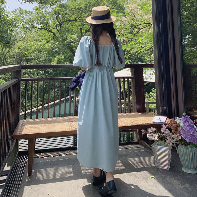 2025夏泡泡袖长款连衣裙2c298-w270-p105-k158,女装连衣裙,2C298