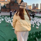 超好看送围巾羽绒服女冬2025新款韩版加厚白鸭绒小个子面包服，女装羽绒服，2C177