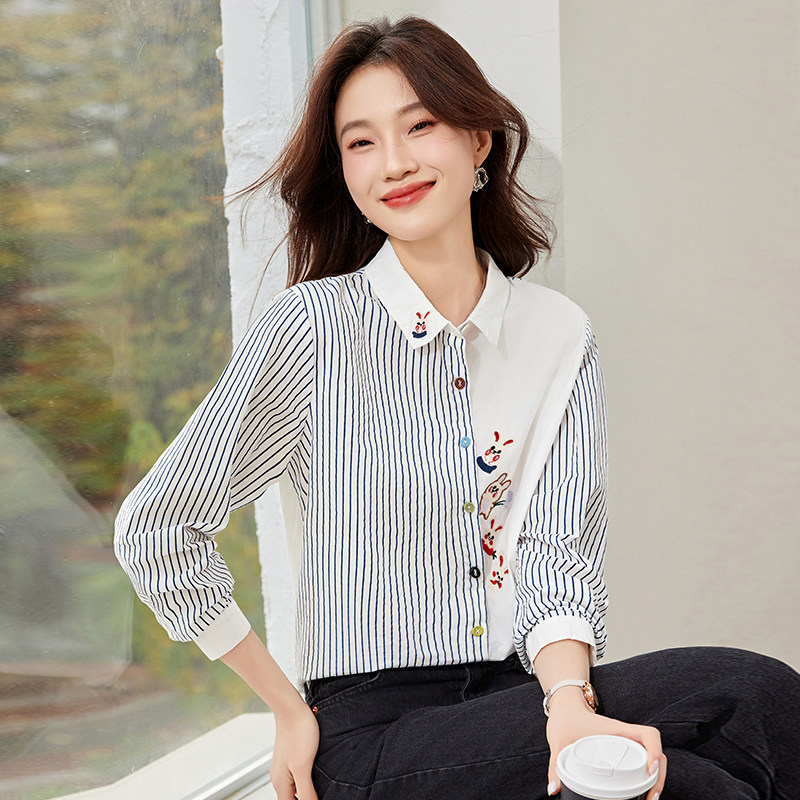 全棉长袖衬衫,女装衬衫,锦绣伊人