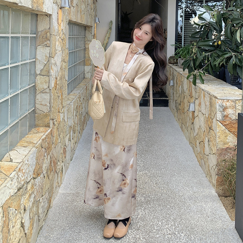 新款春装碎花裙晕染西装套装1905-单裙P125K188套装P265K388,女装套装/套裙,2C332