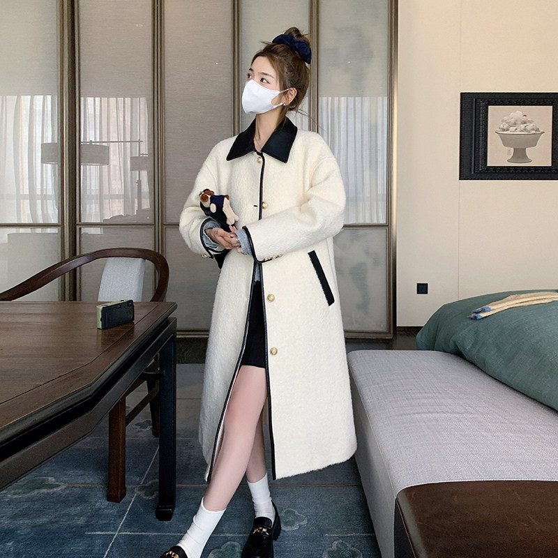 新款2025冬季撞色羊剪绒毛呢外套P185K278,女装毛呢外套,2C269