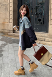 美式工装风短款拼接牛仔外套女春秋2025超火好看高级小众夹克上衣，女装马甲，2C159