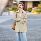 韩系设计感小众风衣外套女2025秋季新款时尚气质中长款显瘦百搭潮，女装风衣，2C218