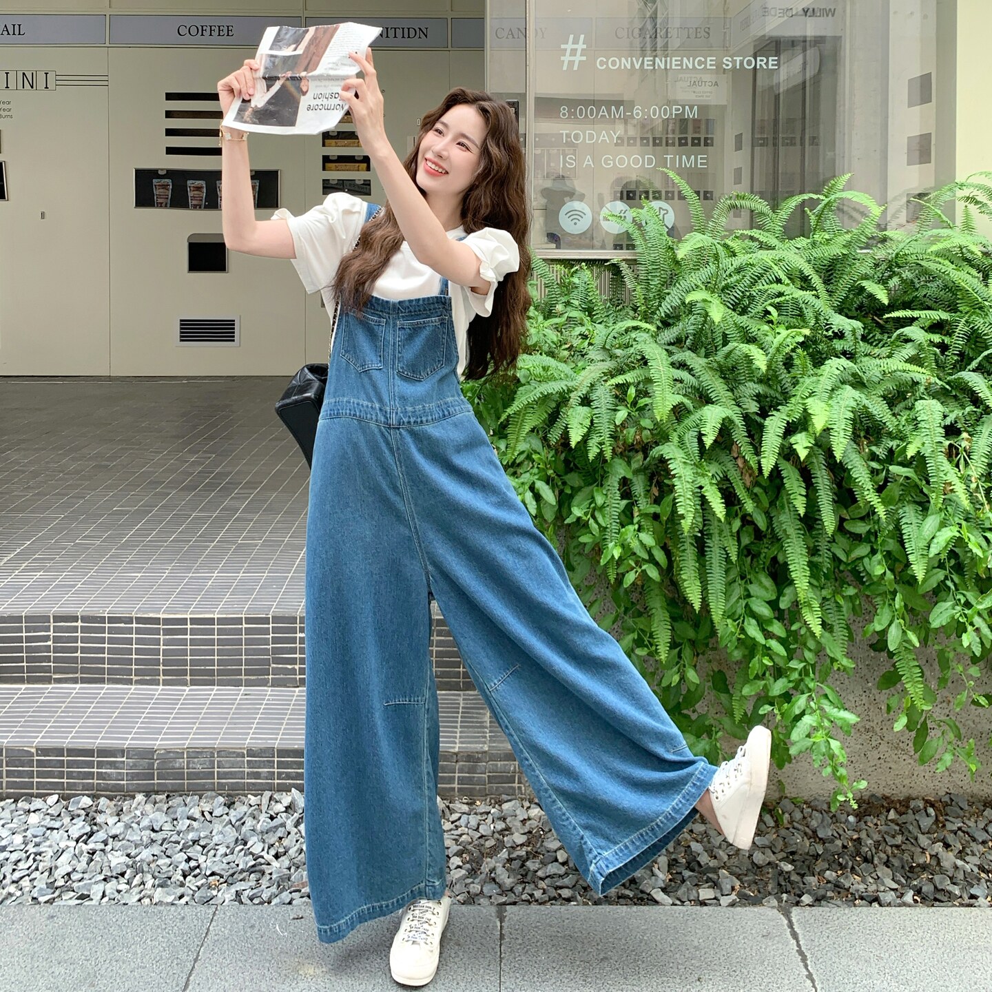 现货小个子休闲短袖+牛仔背带裤两件套2C259-9935-P155-K228,女装牛仔裤,2C259
