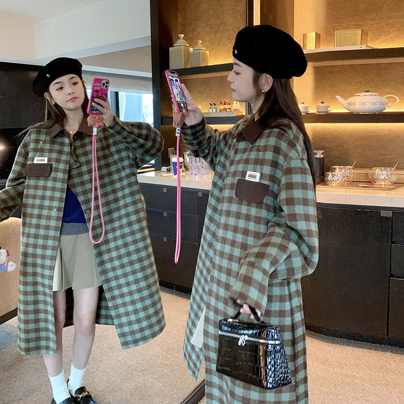 现货主推数据好冬季加厚格子毛呢外套2C032865P165K248,女装毛呢外套,2C032