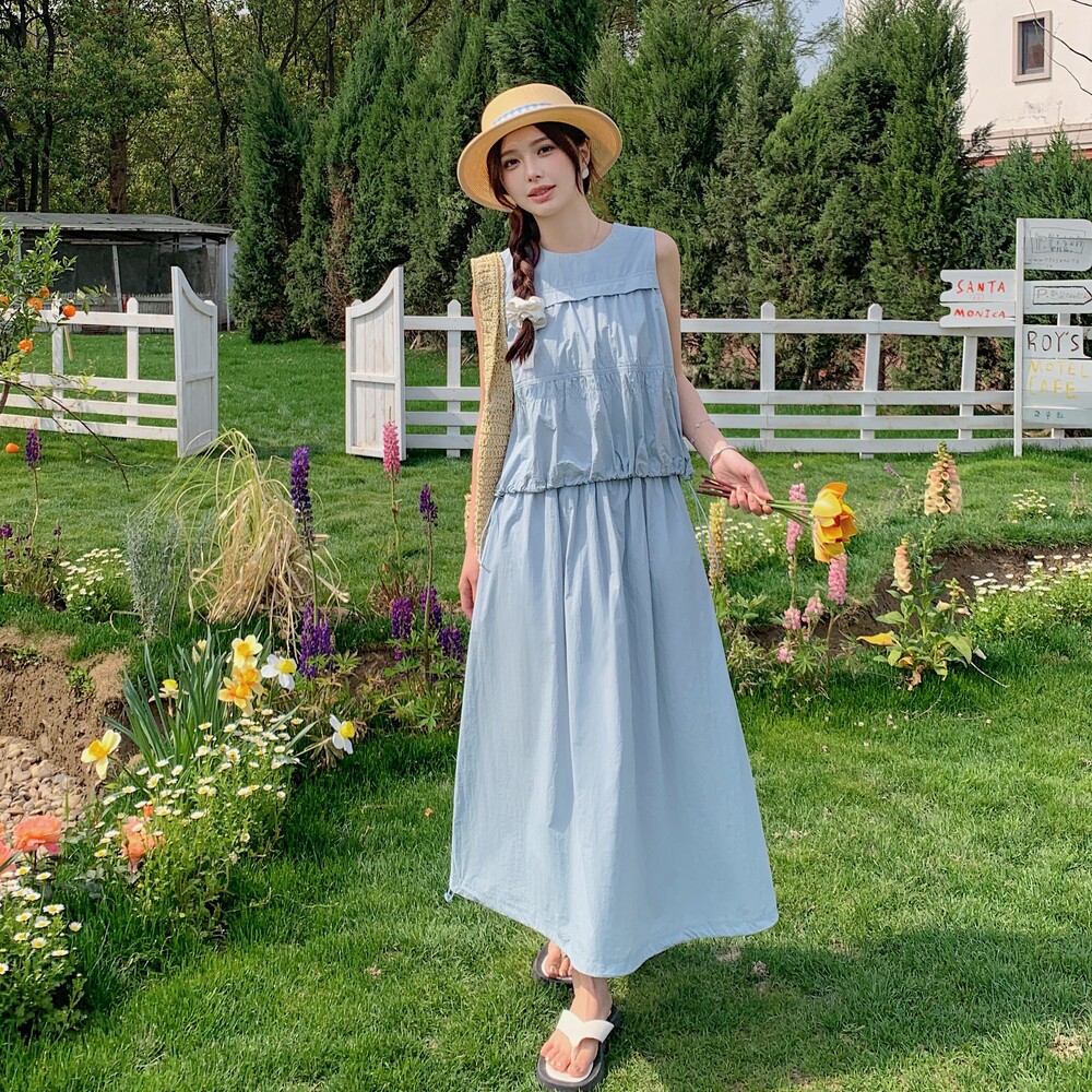 现货：夏装新款韩系设计感休闲两件套装裙2C135-8813P135K208,女装套装/套裙,2C135