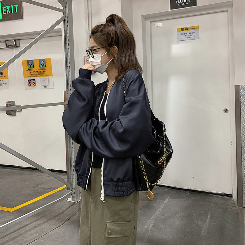 立领拉链短裤棒球服外套男女通用韩版春秋薄款炸街春秋短款时尚图片