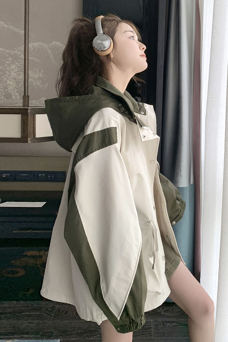 设计感户外工装冲锋衣女春秋新款短款小个子外套3031P155控228,女装风衣,2C166