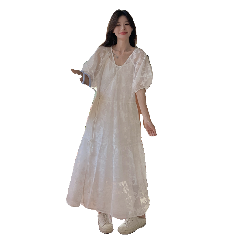 24夏季新款碎花长款连衣裙两件套282-2411P125K188,女装连衣裙,2D009