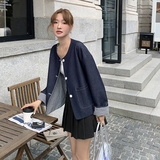 现货两面穿宽松高级感气质短外套夹克上衣2C206-L15-P135-K188，女装短外套，2C206