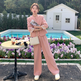 现货现货2025新中式新款气质阔腿裤时尚两件套西装套装，女装套装/套裙，2C012
