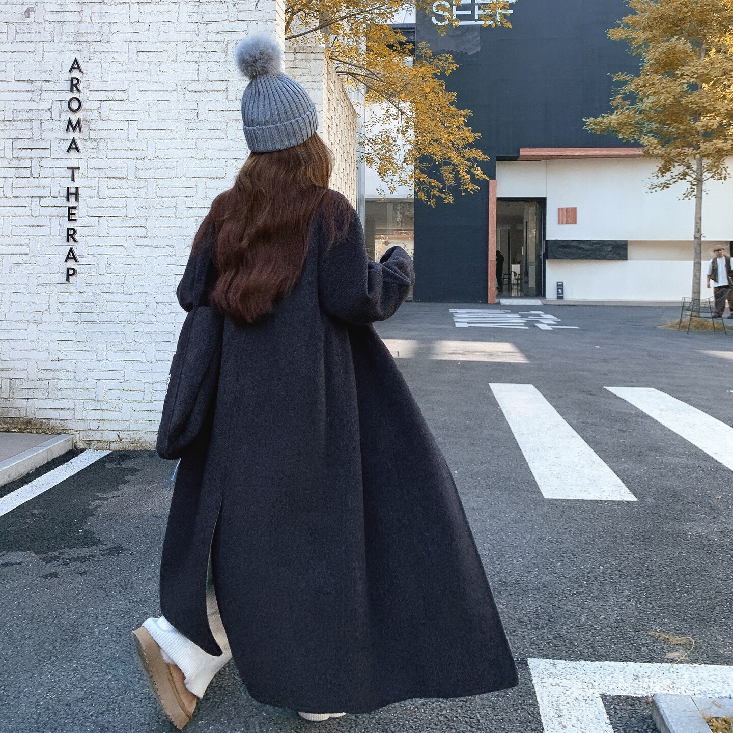 【现货】自带包包双面羊绒大衣D229P305K438,女装毛呢外套,2D008