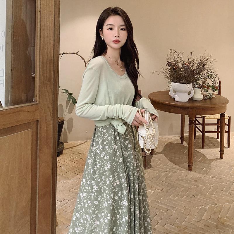 【】秋装小碎花吊带连衣裙套装女2C300-8809-P145-K198,女装套装/套裙,2C300