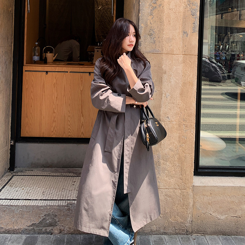 法式气质氛围感风衣外套女2025春秋季新款宽松显瘦英伦风长款大衣,女装风衣,2C300