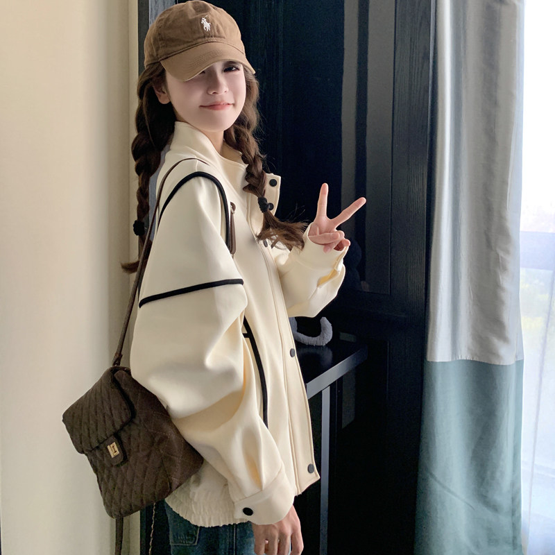 2025春季短款针织外套棒球服#8502P145控198,女装短外套,2C111