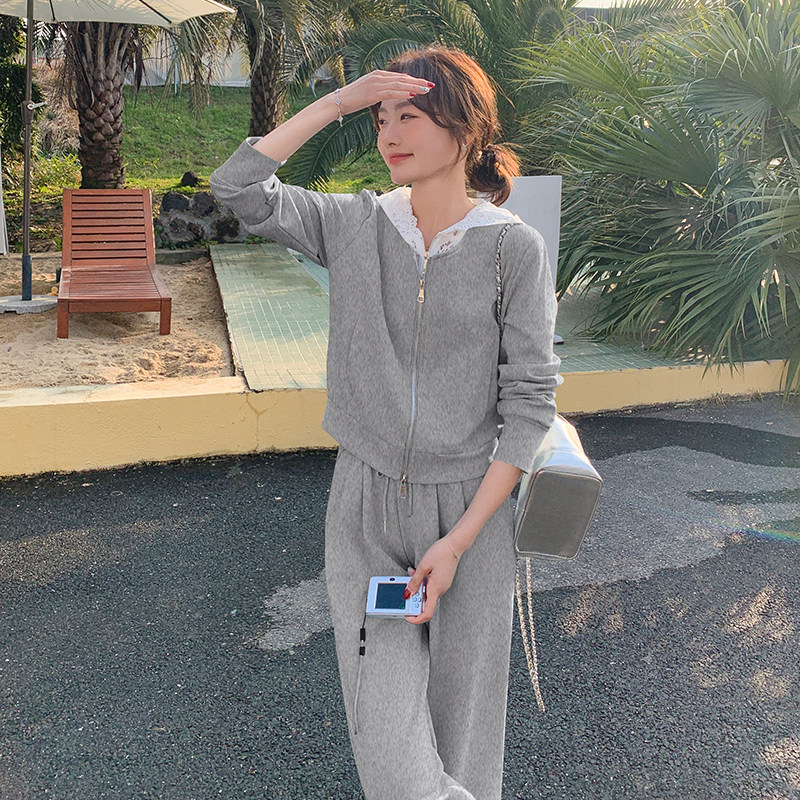 秋装现货蕾丝卫衣套装C299-5806-P165-P238图片