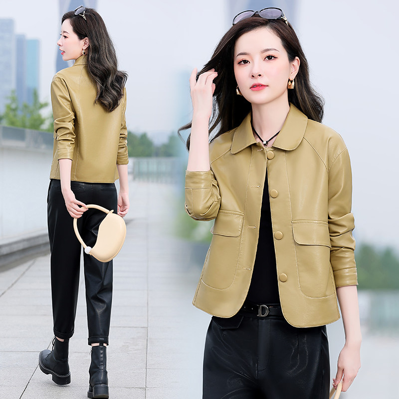 现货！皮衣外套女短款2025新款潮流时尚韩版宽松休闲皮夹克，女装皮衣，吾爱衣,女装皮衣,吾爱衣