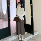 法式温柔系减龄镂空罩衫吊带连衣裙洋气套装女2025早秋新款裙子，女装套装/套裙，2C159
