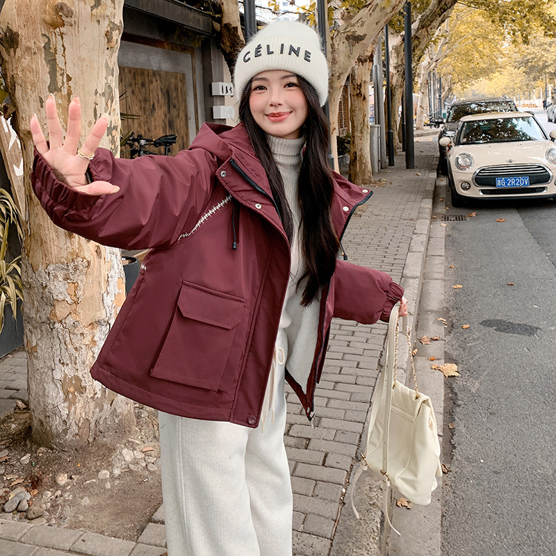 2025冬季工装冲锋衣小个子加绒外套2C057-9925-P185-K288,女装派克服,2C057