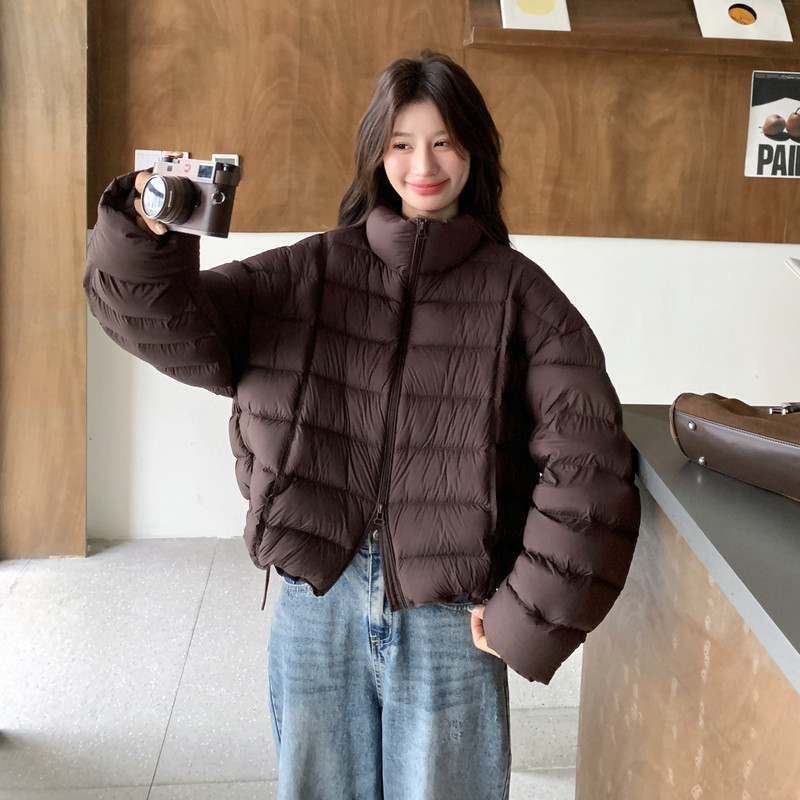 新标90白鸭绒纯色短款立领25冬季新款羽绒服2C215-P310-K380,女装羽绒服,2C215