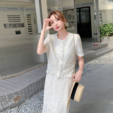 现货！短袖蕾丝半身裙两件套女温柔风套装2C212-G78-P135-K188，女装套装/套裙，2C212