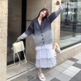 慵懒风渐变色针织外套女2025秋新款超好看高级感洋气减龄毛衣开衫，女装针织衫/毛衣，2C258