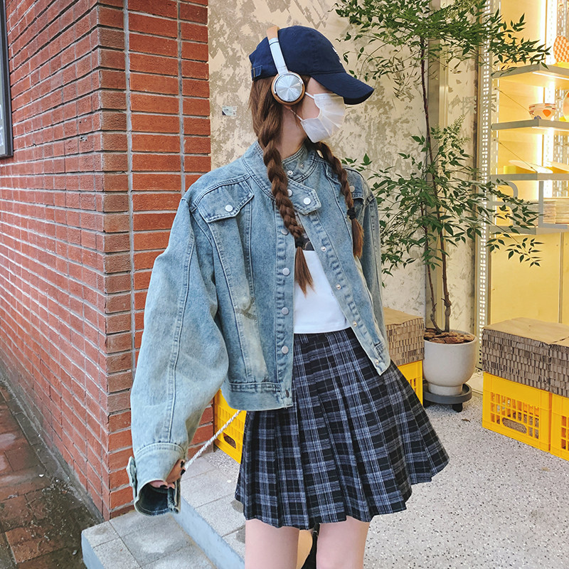 【24春】复古港风BF短款牛仔外套2C069-1020-P125K178,女装短外套,2C069