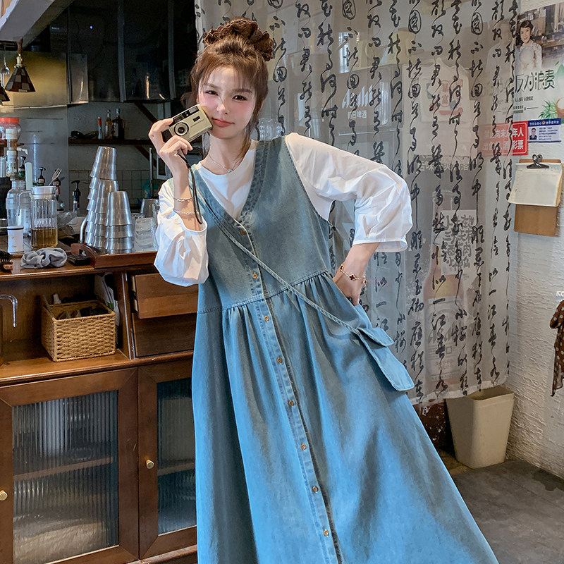 新款韩系牛仔背心裙两件套2527-P170-K258,女装套装/套裙,2C057