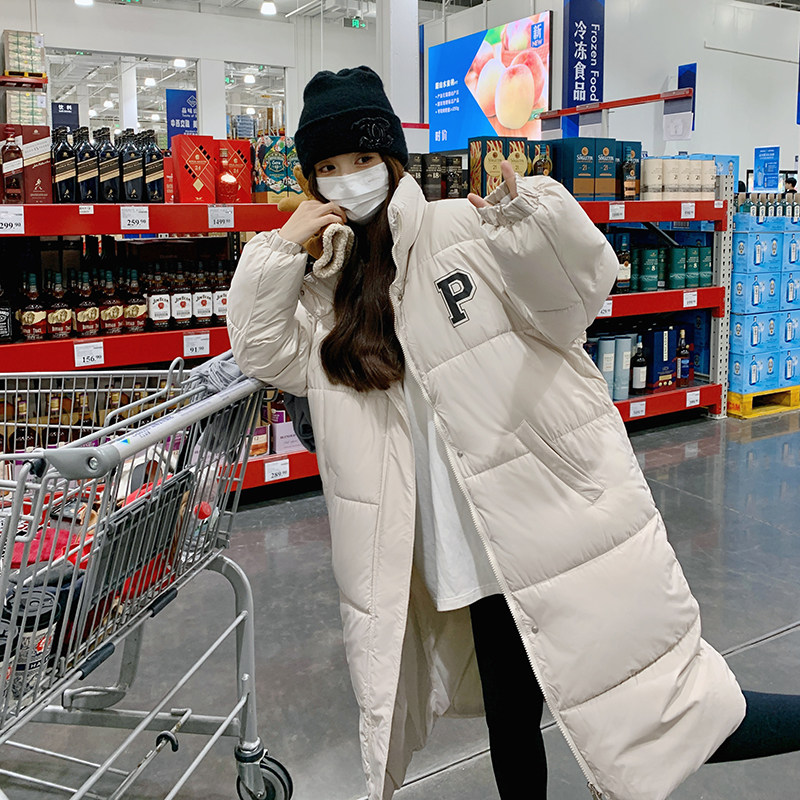 现货  白色字母棉服女冬季宽松过膝  2C206-L20-P175-K258图片