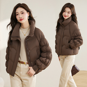 2025冬季新款灯笼袖显瘦短款韩式90%白鸭绒羽绒服图片