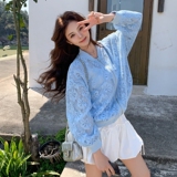 新款2025短外套蕾丝两面穿防晒2540-P125-K178，女装短外套，2C057