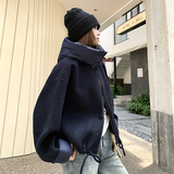 毛呢拼接羽绒帽子袖口7071-P265-K398单层。P315-K470-90绒内胆，女装羽绒服，2C016