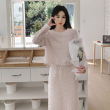 粉色流苏小香风套装女2025春秋新款穿搭洋气甜美气质半身裙两件套，女装套装/套裙，2C212